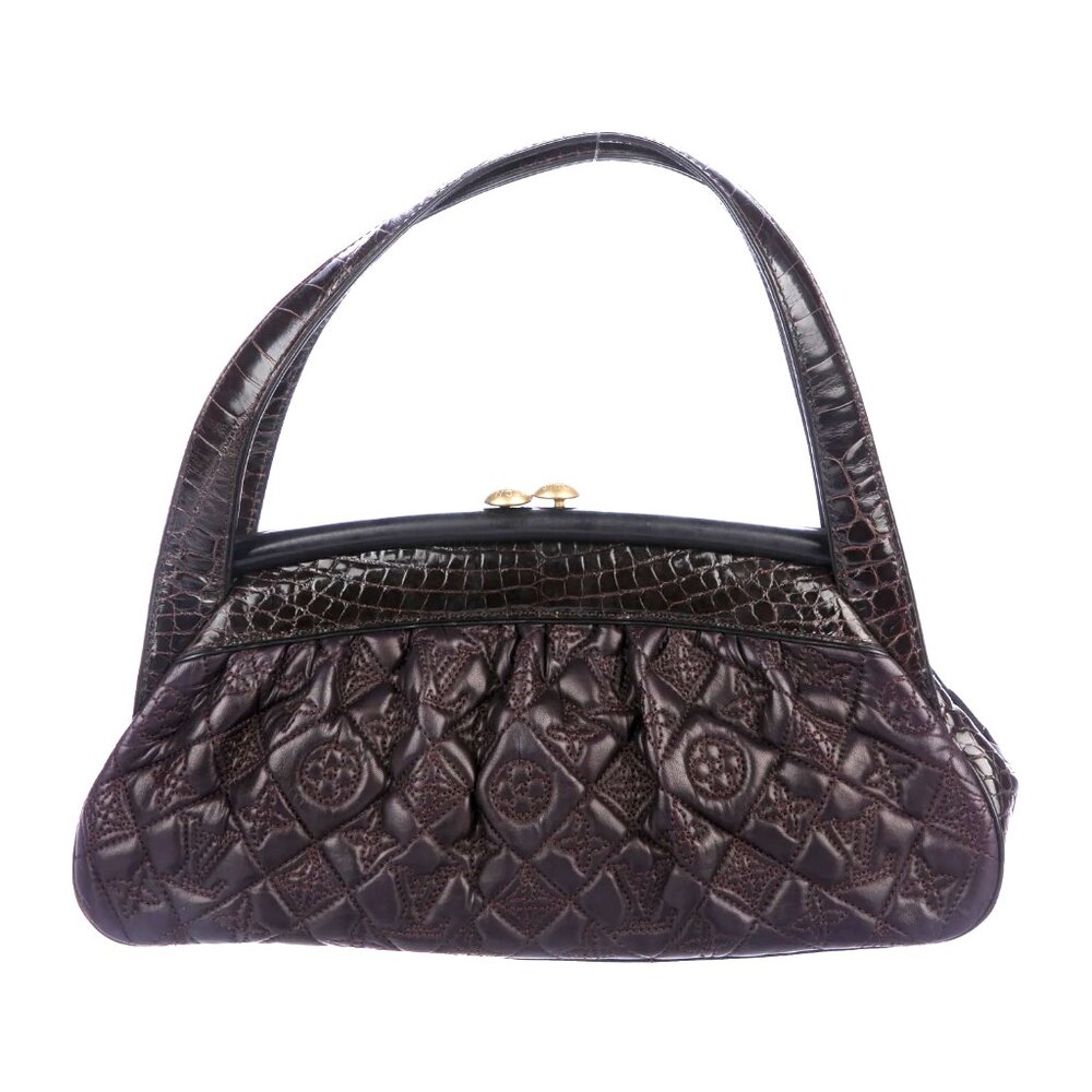 ***RARE***Louis Vuitton Alligator-Trimmed Vienna Sac Fermoir MM Handle Bag